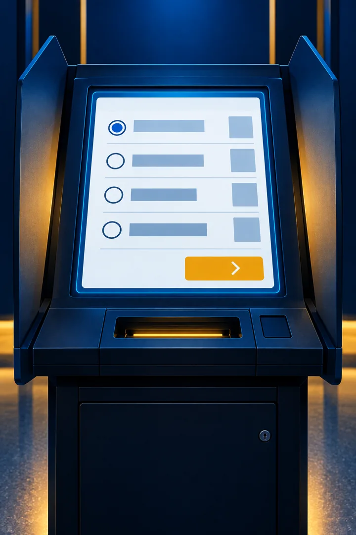 Illustration of a nonpartisan electronic voting machine
